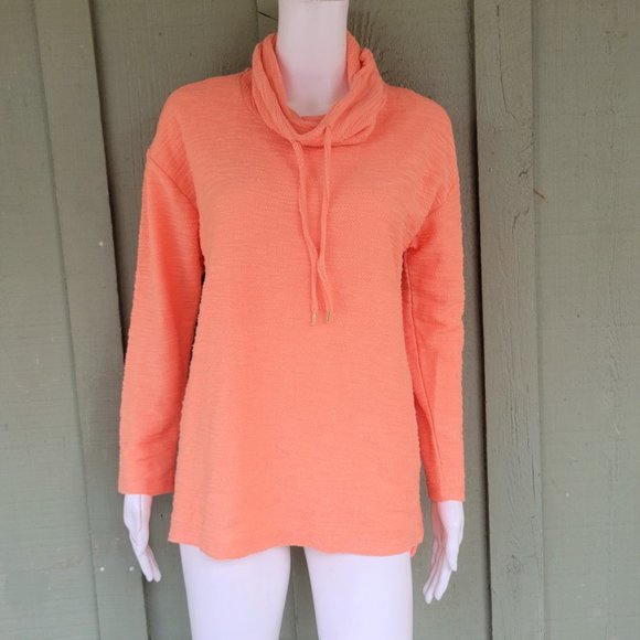NWT JONES New York Peach Textured Funnel Neck Sweater S - Picture 1 of 5